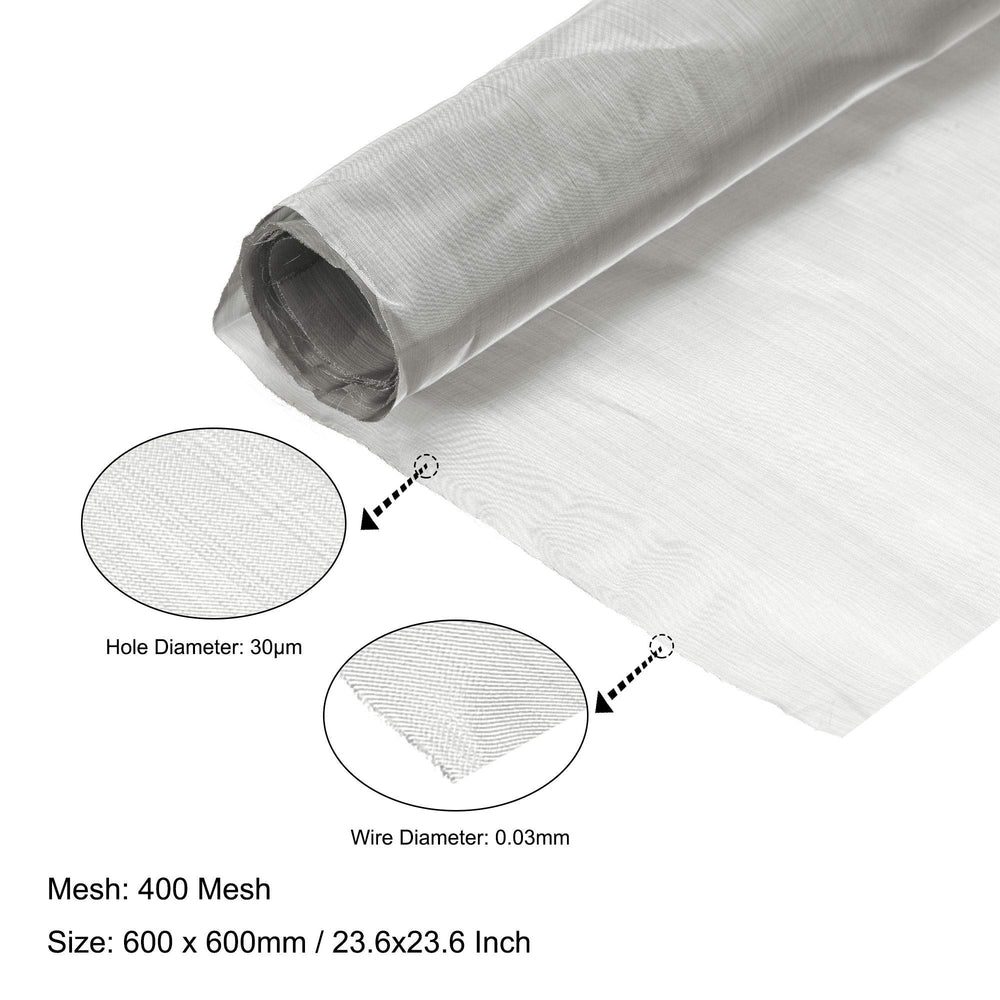 Woven Wire Mesh 24x24 600x600mm, 400 Mesh 304 Stainless Steel Filter Screen Sheet, for Computer Cooling Fan Air Ventilation Cabinet