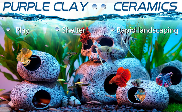 Aquarium Decorations Cave Betta Fish Tank Accessories Rock Cave Decor for Shrimp Cichlid Hiding Breeding Small Fish Bowl Hide Decoration Betta Toys Hideout Stones House(Medium)
