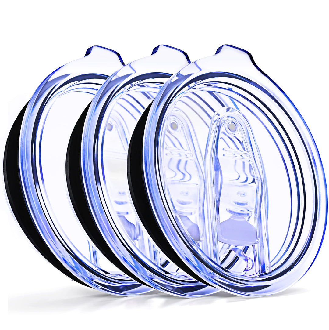 3 Yeti Lids 20 oz Spill Proof - No Leak Splash Proof Replacement Silicon Slider Locking Closure, 3 Lids for Tumbler, Fit Ozark, Open/Close 3 Inch Diameter by C&Berg Model 2019