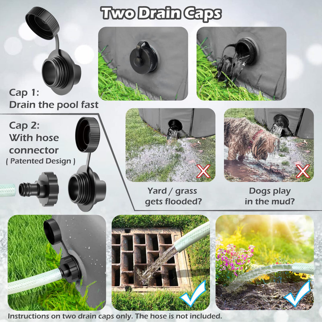 Foldable Dog Pet Bath Pool Collapsible Dog Pet Pool Bathing Tub Kiddie Pool Doggie Wading Pool for Puppy Small Medium Large Dogs Cats and Kids 71 Grey