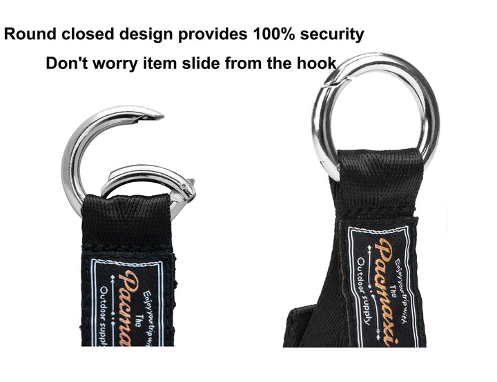 Round Strong Handy Hooks Clips Organizer Hanger for Walker, Rollator, Crutches, Wheelchair, Shopping Cart, 2 Pack (Black)