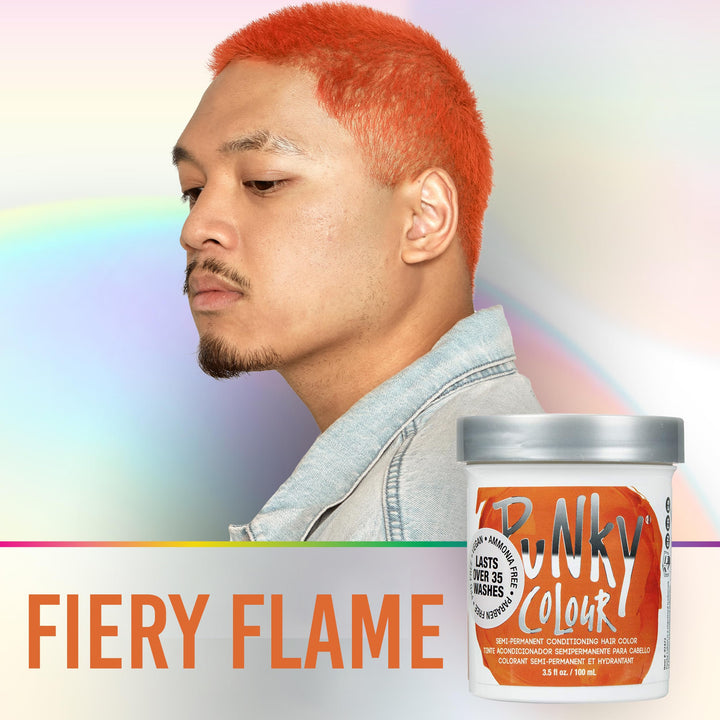 Flame Semi Permanent Conditioning Hair Color, Non-Damaging Hair Dye, Vegan, PPD and Paraben Free, Transforms to Vibrant Hair Color, Easy To Use and Apply Hair Tint, lasts up to 35 washes, 3.5oz
