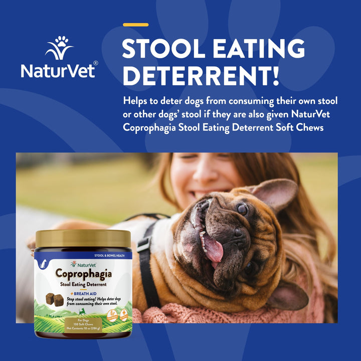 – Coprophagia Stool Eating Deterrent – Deters Dogs from Consuming Stool – No Poop Eating for Dogs - Enhanced with Breath Aid Freshener, Enzymes & Probiotics – 130 Soft Chews