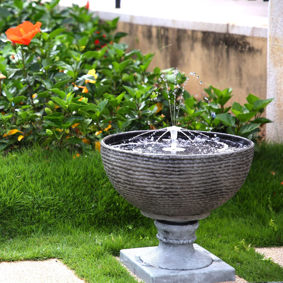 5.5W LED Solar Fountain Pump with LED Light, New Upgraded 3000mAh Storage Battery with 16 Nozzles Solar Bird Bath Fountains for Garden, Bird Bath, Pond, Swimming Pool
