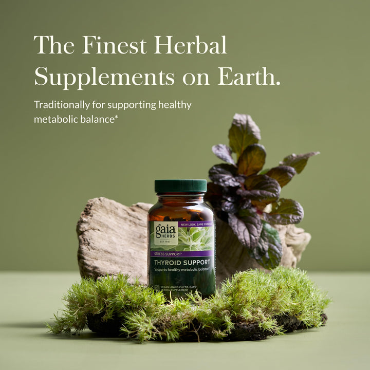Thyroid Support - Made with Ashwagandha, Kelp, Brown Seaweed, and Schisandra to Support Healthy Metabolic Balance and Overall Well-Being - 120 Vegan Liquid Phyto-Capsules (40-Day Supply)