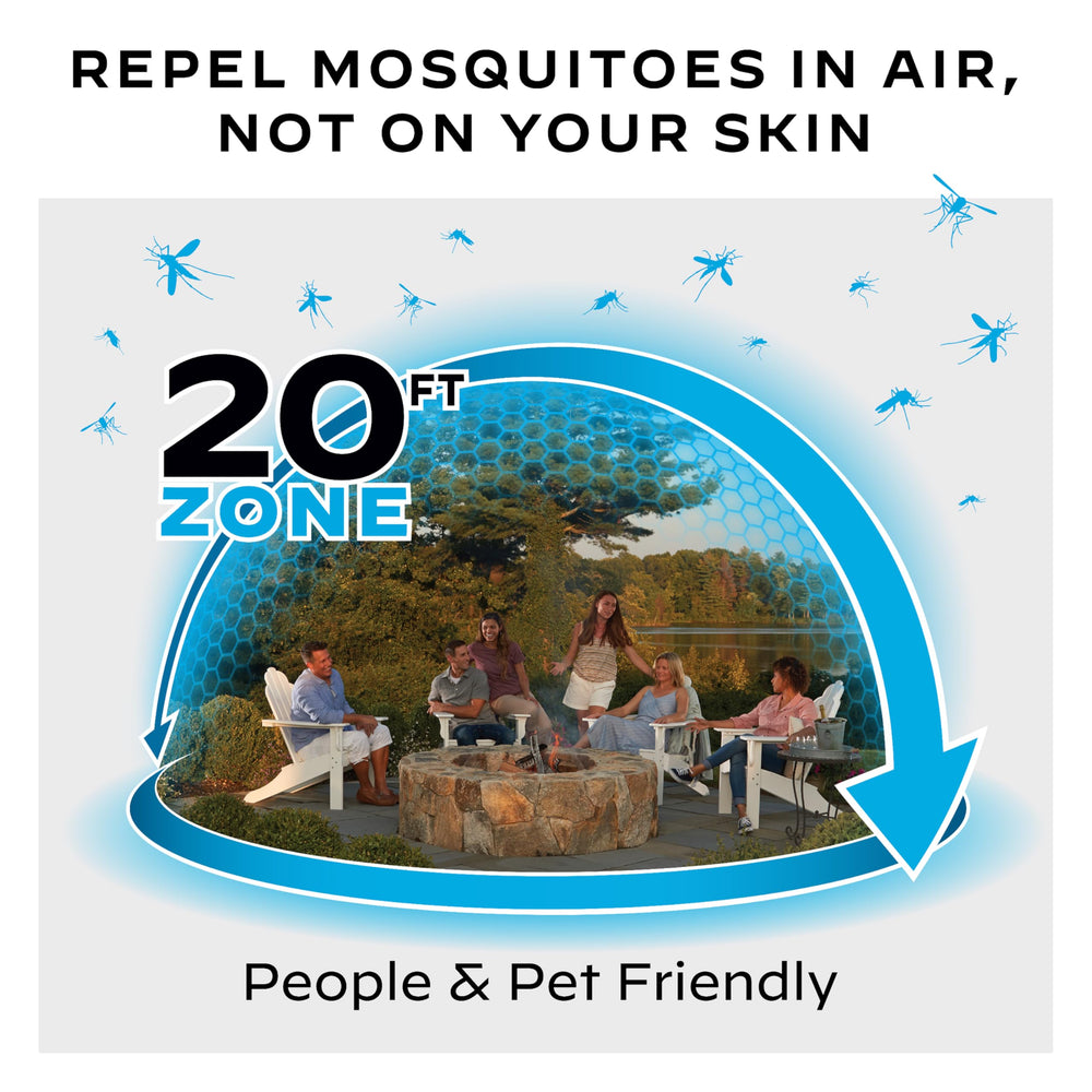 Mosquito Repellent E-Series Rechargeable Repeller; Patio Shield 20’ Mosquito Protection Zone; Includes 36-Hr Repellent Refill; No Flame or Scent; Bug Spray and Bug Zapper Alternative