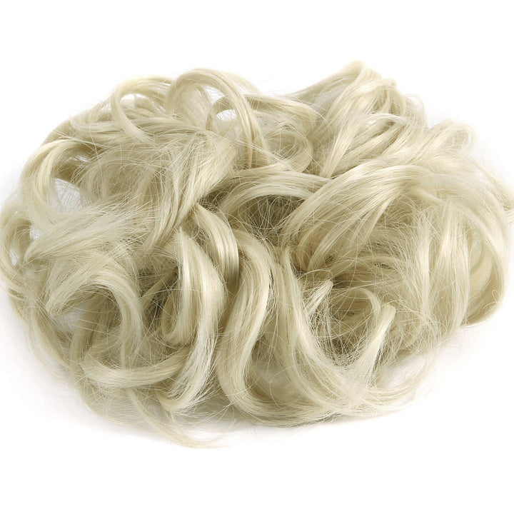 Dodoing Curly Messy Hair Bun Extension Ponytail Hairpiece Hair Extensions, Bleach Blonde,One Size
