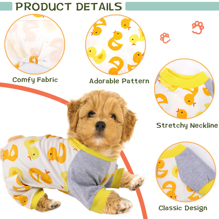 5 Pieces Puppy Dog Pajamas Pet Jumpsuit Soft Puppy Rompers Pet Dog Cute Clothes Onesies Puppy Bodysuits for Pet Puppy Dog Cat, 5 Styles (Small)