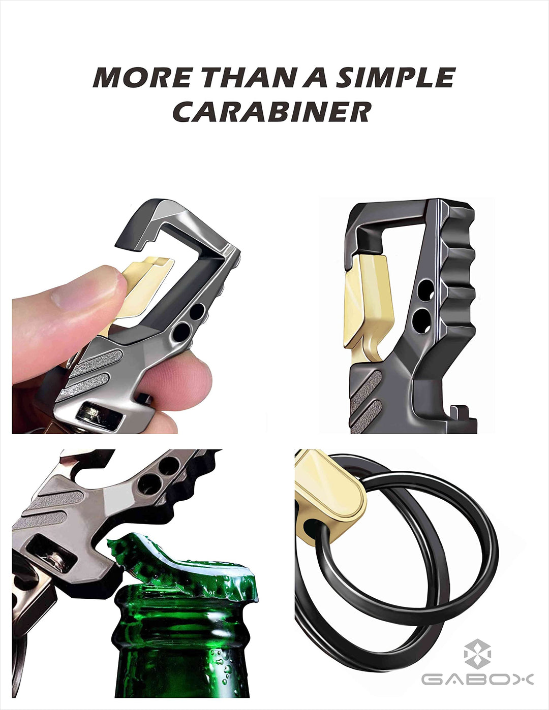 2Pcs KeyChains EDC Key Rings Key Chains Bottle Opener Auto Car Keys Tactical Carabiner Keychain with Clip