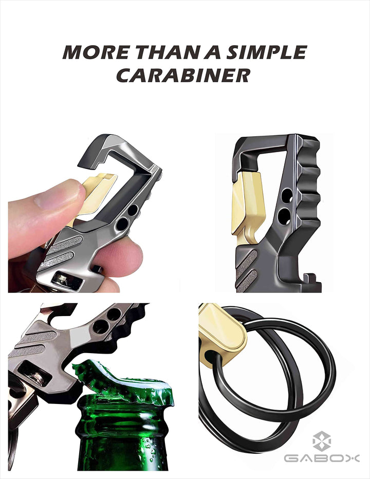 2Pcs KeyChains EDC Key Rings Key Chains Bottle Opener Auto Car Keys Tactical Carabiner Keychain with Clip