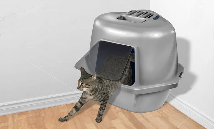 Corner Enclosed Cat Pan, Silver, Large (CP9)