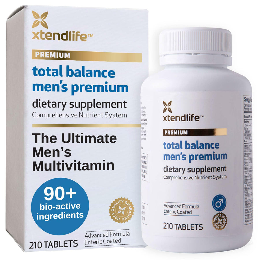 Total Balance Men's Premium Extra Strength Daily Multivitamin & Mineral - 90+ Nutrients for Complete Immune, Heart, Digestive, and Cellular Health - 30 Day Supply