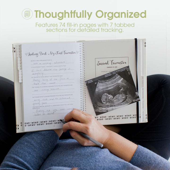 My Pregnancy Journal - 74-Page Memory Book and Photo Album, Gender Neutral Planner for Expecting Moms, Includes Milestone Sections and Ultrasound Photo Insert