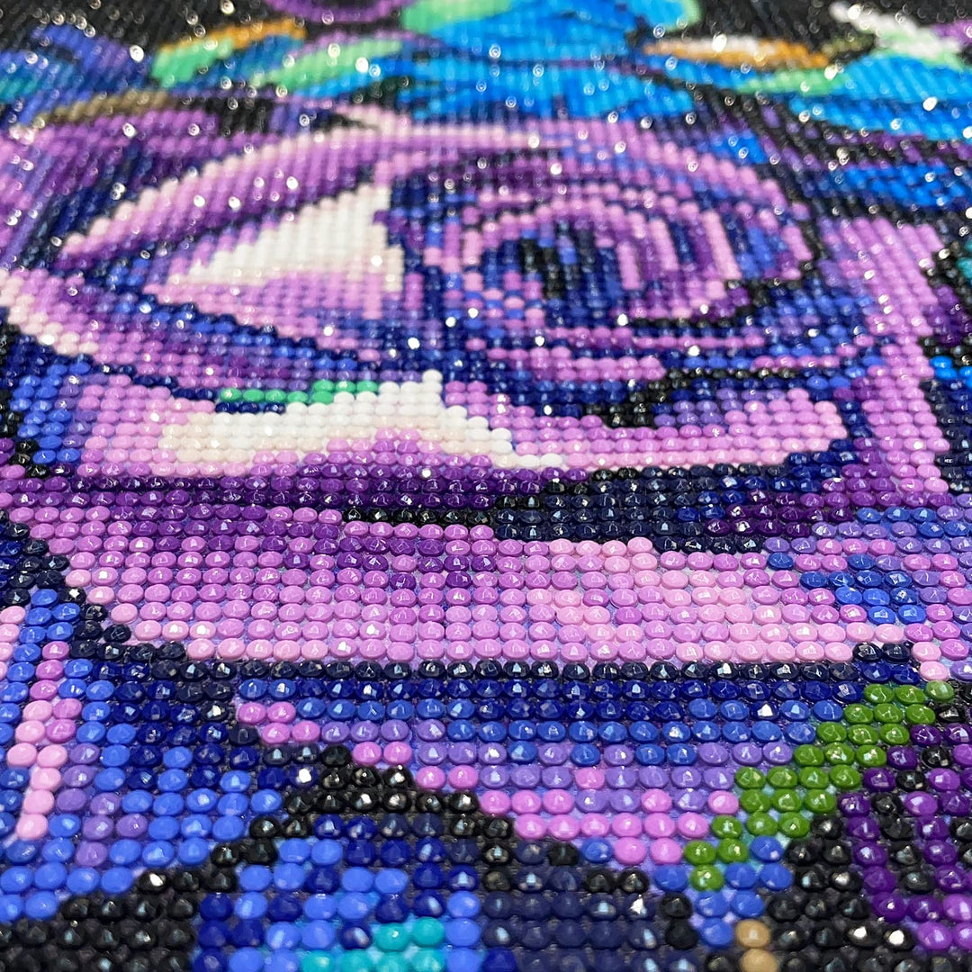 Diamond Painting Kits for Adults, Round Full Drill Diamond Painting Kits, 5D DIY Diamond Painting by Number Kits Diamond Art Kits for Home Wall Decor 14x14 Inch Purple Rose