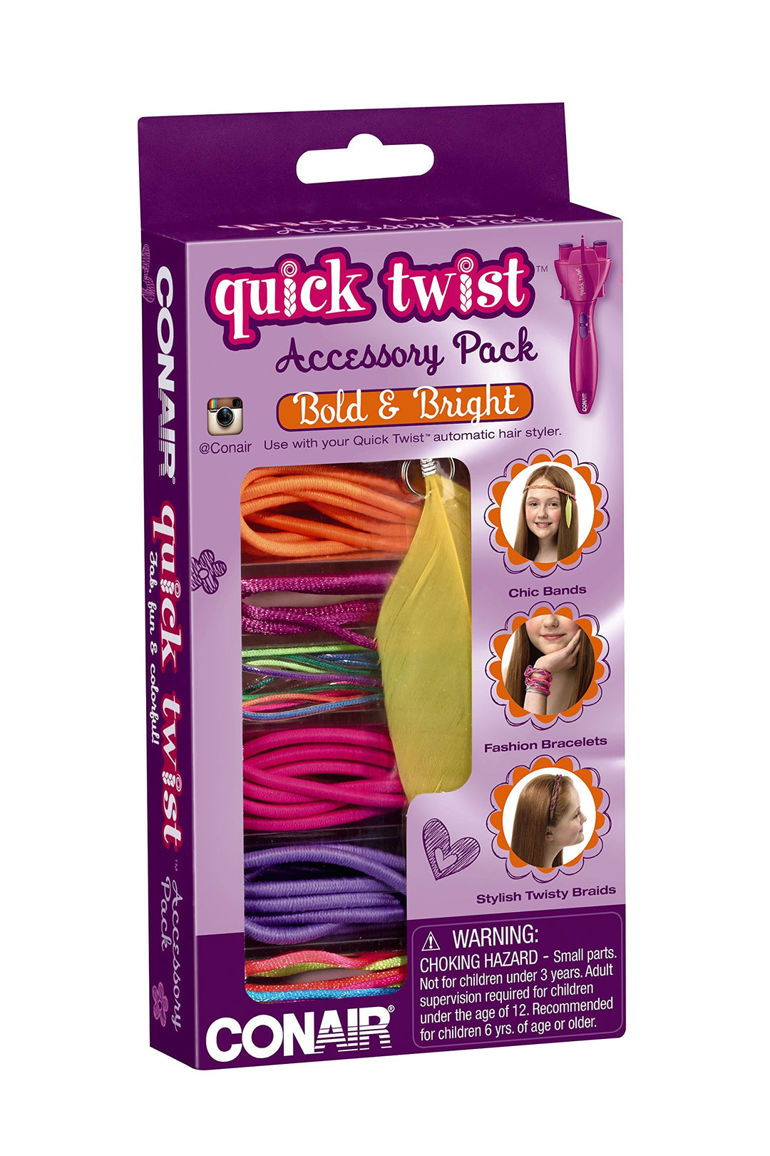 Quick Twist Hair Braider Accessory Kit, Sparkle And Shine