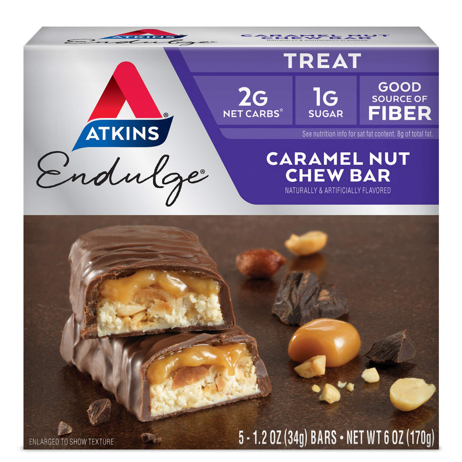 Endulge Chew Bars Caramel Nut -- 5 Bars