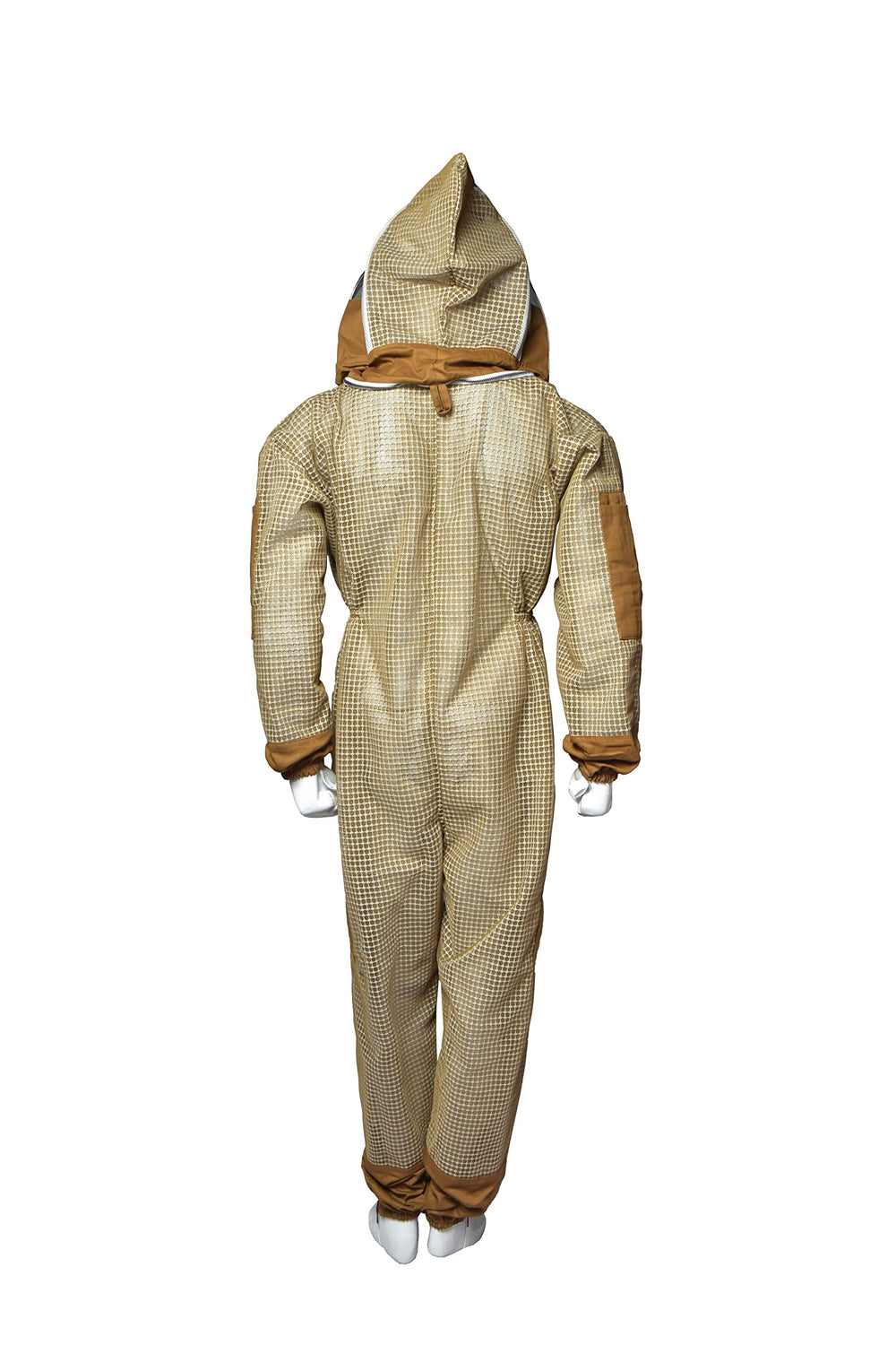 3 Layer Bee Suit Ventilated Beekeeper Suit with One Pair Gloves Beekeeping Suit with Fencing Veil (Medium, Khaki)
