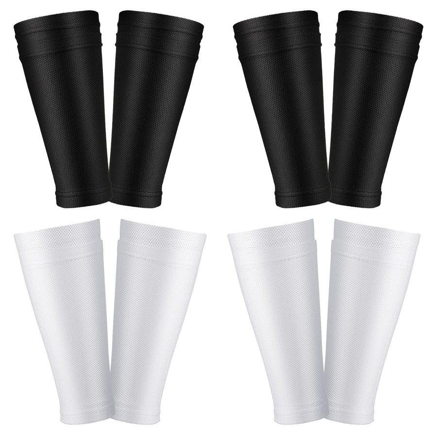 Shin Guard Sleeves Soccer Youth Calf Support Compression Sleeves Football Leg Sleeves for Men Kids Adult Sports (4 Pairs)
