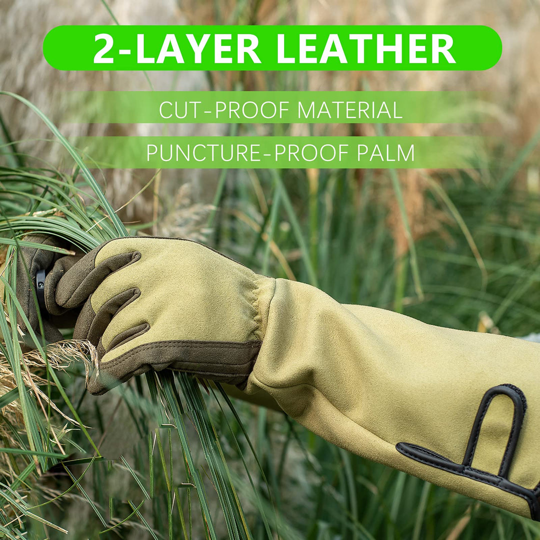 Professional Rose Pruning Thorn Proof Gardening Gloves with Long Forearm Protection for Men and Women (1 Pair) (green, Medium)…