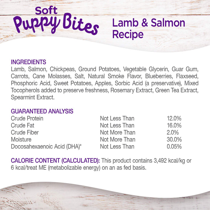 Puppy Treats, Natural, Training Treat, Grain Free, Soft Lamb & Salmon (3 Ounce bag)