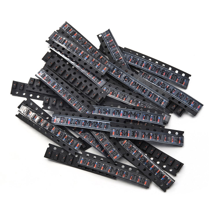Chanzon 34 Values 0.5W SMD Zener Diode Assorted Kit 2V 2.2V 2.4V 2.7V 3V 3.3V 3.6V 3.9V 4.3V 4.7V 5.1V 5.6V 6.2V 6.8V 7.5V 8.2V 9.1V 10V 11V 12V 13V 15V 16V 18V 20V 22V 24V 27V 30V 33V 36V 39V 43V 47V