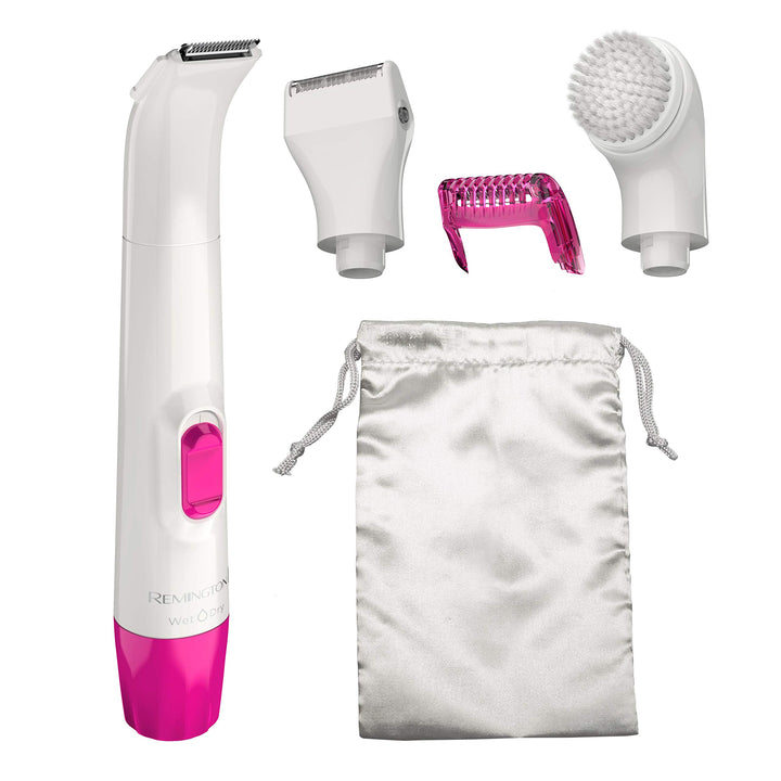 Smooth & Silky Body & Bikini Kit, Cordless bikini trimmer and shaver for women, Waterproof for grooming in the shower, White/Pink