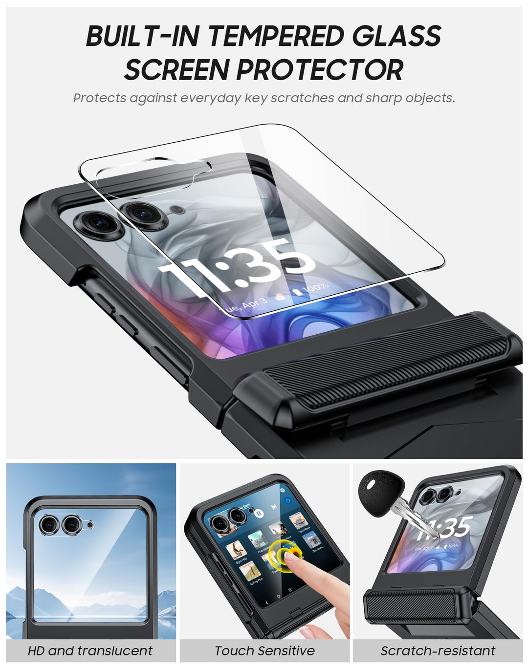 for Samsung Galaxy Z Flip 4 Case, Shockproof Protection Anti-Scratch Phone Case for Galaxy Z Flip 4 5G (2022)-Green