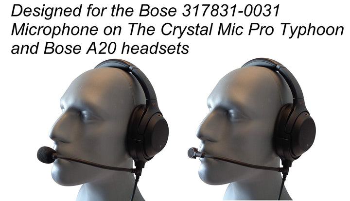 Replacement Aviation Microphone windscreens for Bose Typhoon (Two (2) Pack A20 Model)