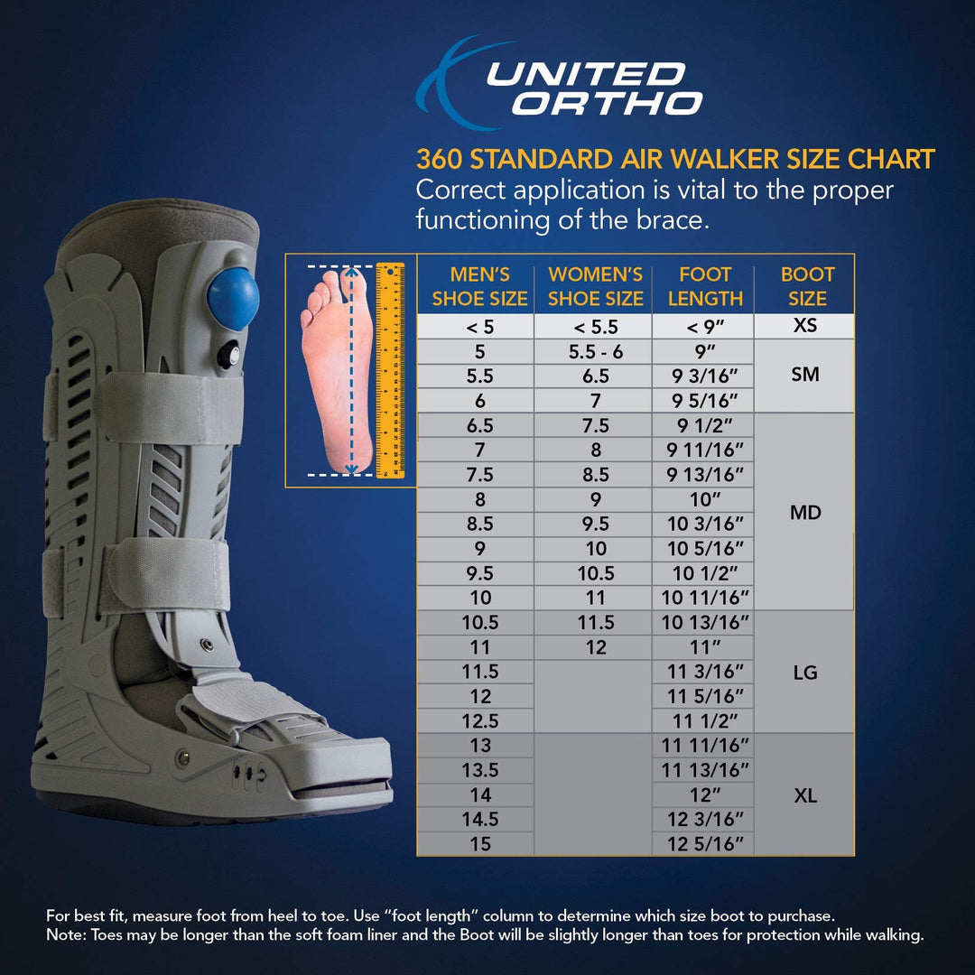USA16109 360 Air Walker Standard Fracture Boot, X Large, Grey