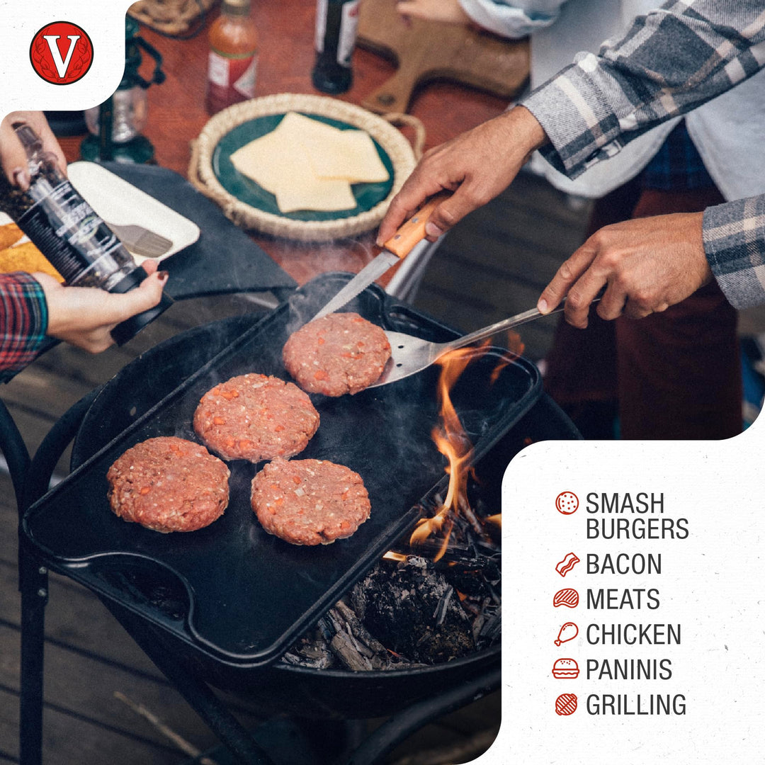 Cast Iron Panini Press, Burger Press, Bacon Press, Grill Press, Seasoned with 100% Kosher Certified Non-GMO Flaxseed Oil, Model Number: GAD-025