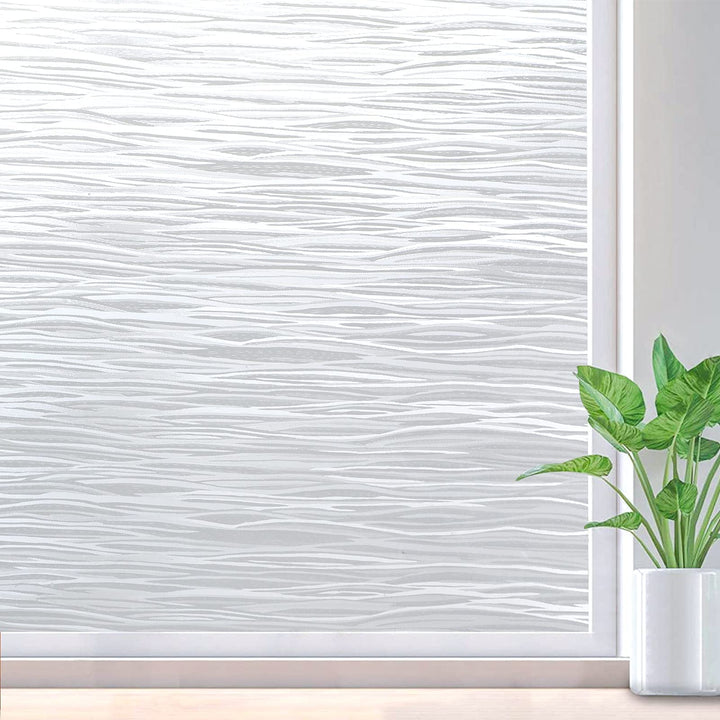 Window Privacy Film Frosted Glass Window Film Removable Window Vinyl Door Window Coverings UV Blocking Self Static Cling Non-Adhesive Window Clings Sticker for Home Decor, 17.5 x 78.7
