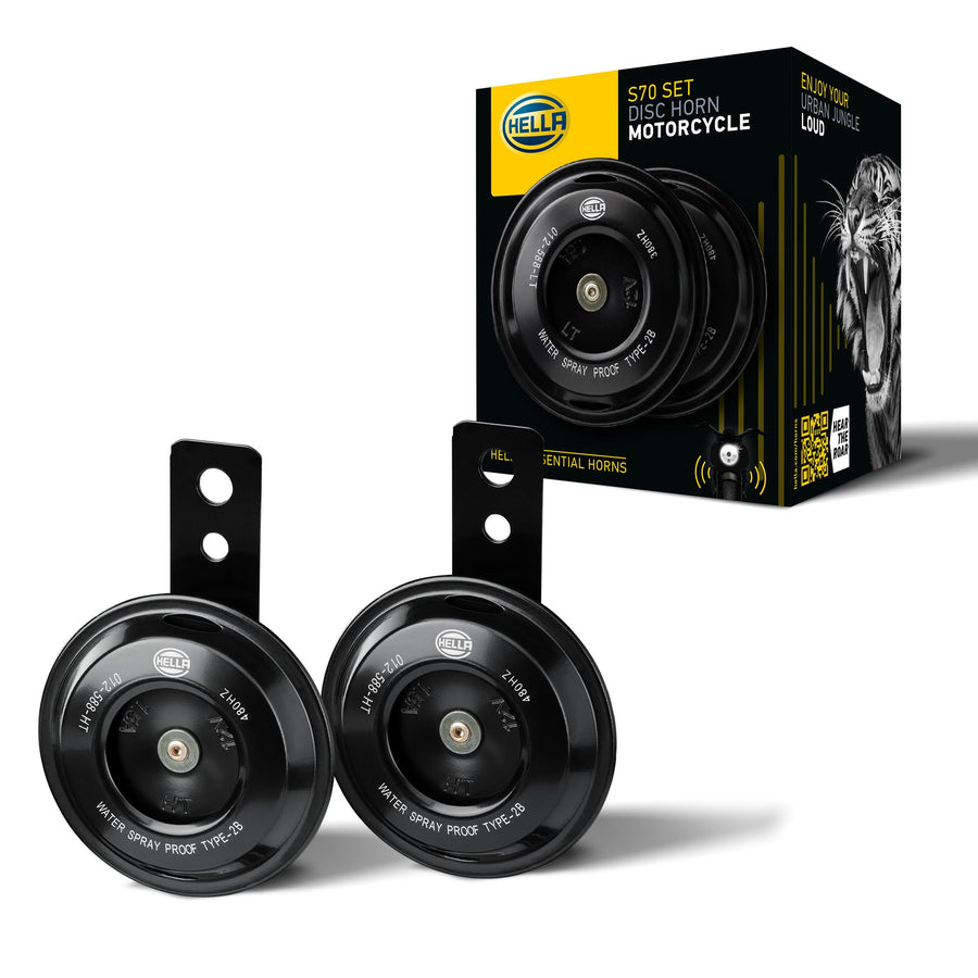 012588011 Motorcycle Series Black 12V Disc Horn Kit (Universal Fit-Set/Box)