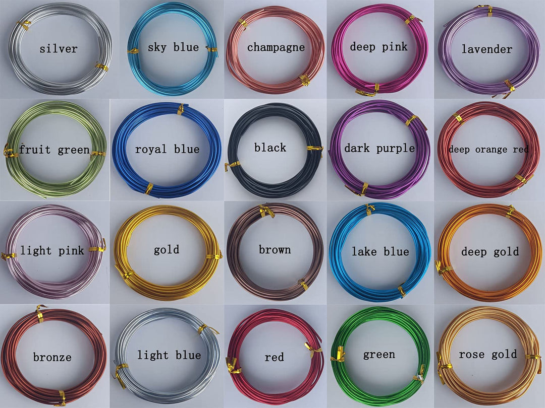 Craft Aluminum Wire 328 Feet 20 Colors Flexible Anodized Craft Wire for Jewelry Making,Crafts,DIY,Garden (12 Gauge, 2mm), Mixed Color