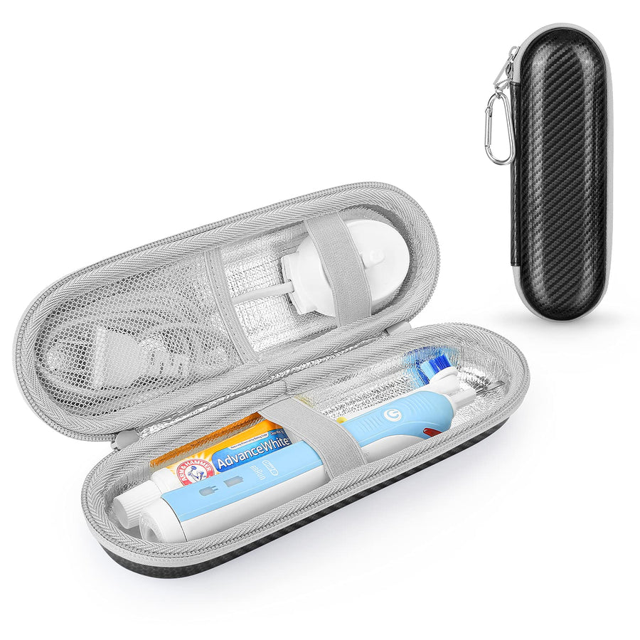 Electric Toothbrush Travel Case for Philips Sonicare & Braun Oral-B/Oral B Pro with Accessories Storage, Protective Hard Cover Portable Storage Bag (Black)