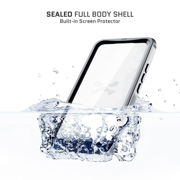 NAUTICAL S22 Ultra Waterproof Case with Screen Camera Protector, Belt Clip Holster Heavy Duty Protective Full Body Phone Covers Designed for 2022 Samsung Galaxy S22 Ultra 5G (6.8 inch) (Clear)