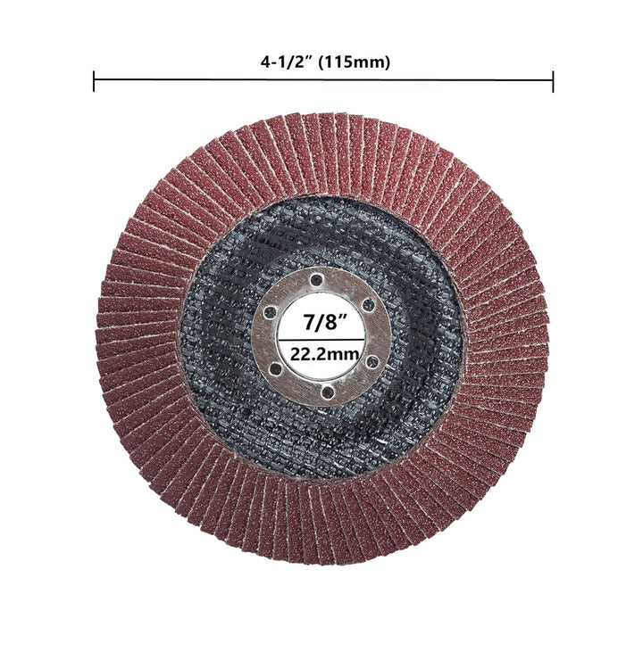 Flap Disc 4.5 x 7/8(115mm)10 Pack 80 Grit Fiber Glass Wheel Bevel Type 27 Aluminum Oxide Abrasive | Sanding Disc