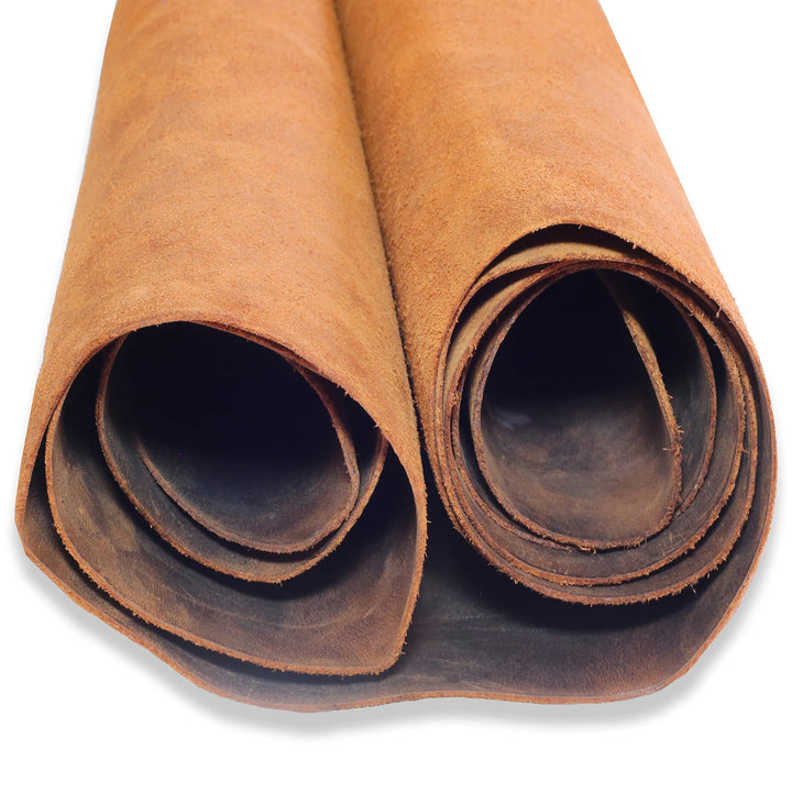 Toprank Genuine Leather Sheets for Crafts 6''X12'' Precut Full Grain Leather Tooling Leather (1.6mm) Cowhide Leather Pieces Square, Tan