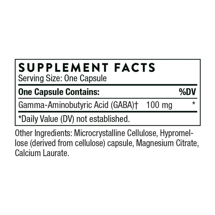 PharmaGABA-100 - GABA Supplement - 100 mg Natural Source Gamma-Aminobutyric Acid - Support a Calm State of Mind and Restful Sleep - 60 Capsules