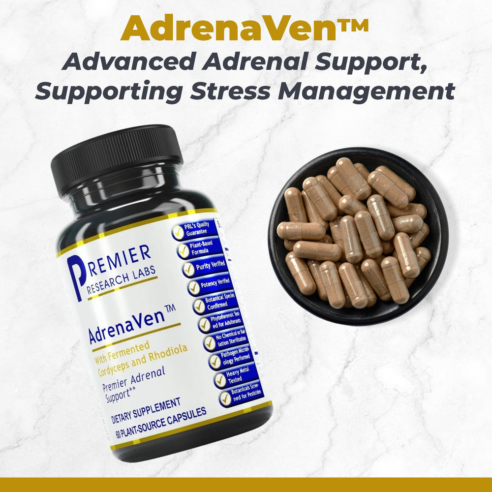 : 30 Servings-AdrenaVen - Adrenal Health Supplement, Supports Adrenal Gland Health and Stress Response - Organic Adrenal Health - 60 Plant-Source Capsules