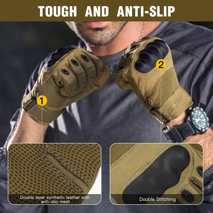 Outdoor Gloves for Men, Motorcycle Gloves for Cycling Hiking Camping Climbing, Airsoft Gloves for Paintball and Shooting