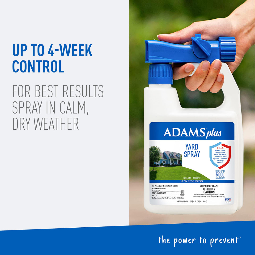 Plus Yard Spray ; Kills Mosquitoes, Fleas, Ticks, Ants, And Many Other Listed Nuisance Pests in Outdoor Areas ; Treats Up to 5,000 Square Feet ; Easy To Use Hose-End Spray ; 32 Fl Oz