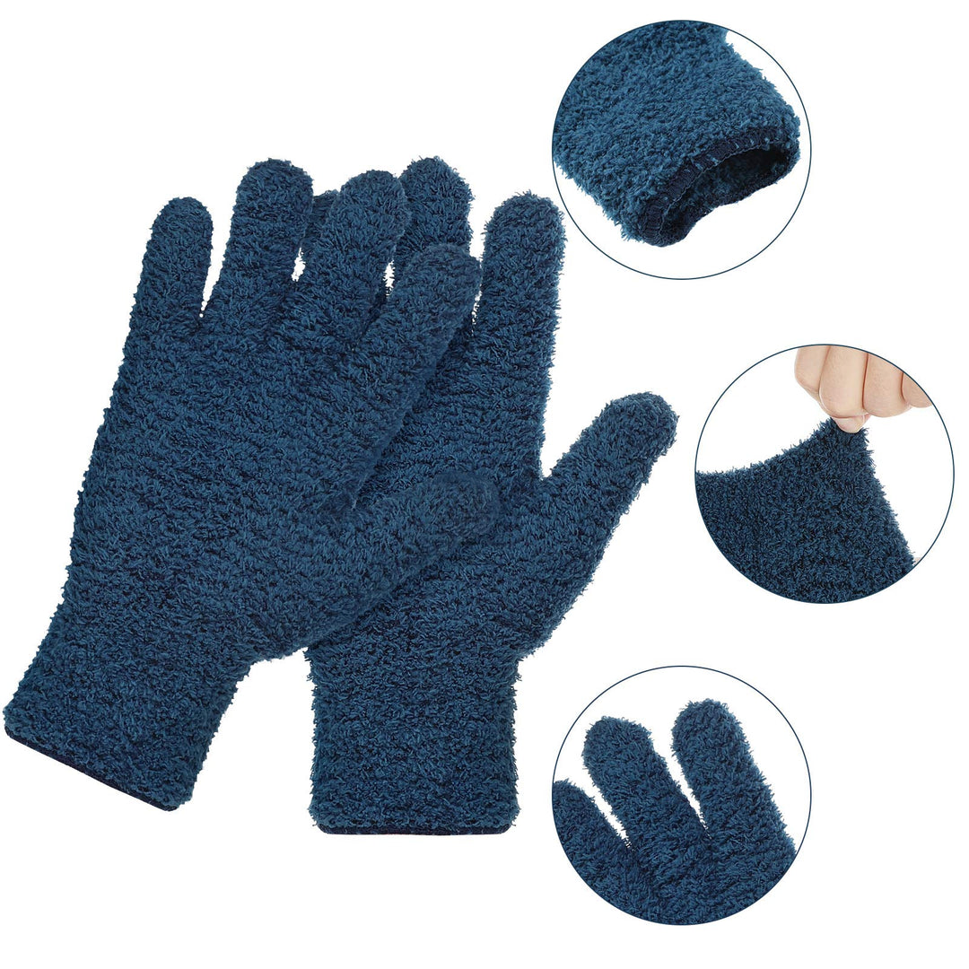 4 Pairs Microfiber Auto Dusting Cleaning Mittens Gloves Reusable Dusting Mittens for House Cleaning, Trucks and Cars, Nice for Cleaning Mirrors Lamps Window (Yellow, Gray, Blue, Dark Blue)