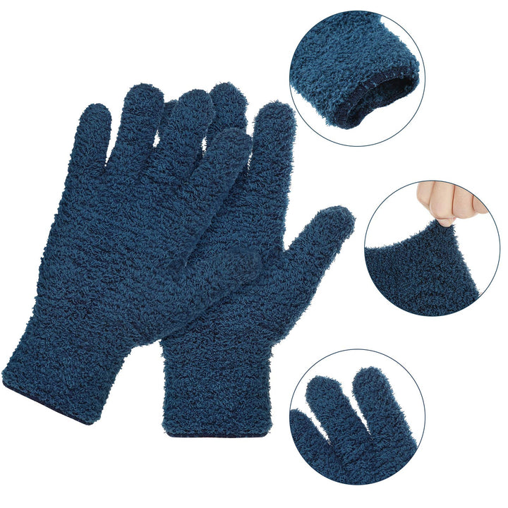 4 Pairs Microfiber Auto Dusting Cleaning Mittens Gloves Reusable Dusting Mittens for House Cleaning, Trucks and Cars, Nice for Cleaning Mirrors Lamps Window (Yellow, Gray, Blue, Dark Blue)