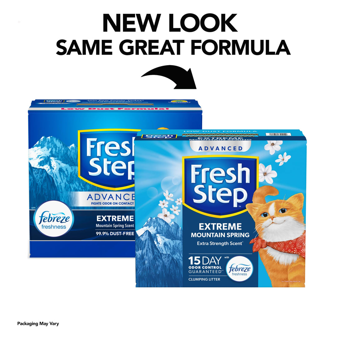 Advanced Extreme Clumping Litter with Febreze Freshness with Mountain Spring Scent, Fights Odor on Contact, 37 lbs. (2 x 18.5 lb. Box)