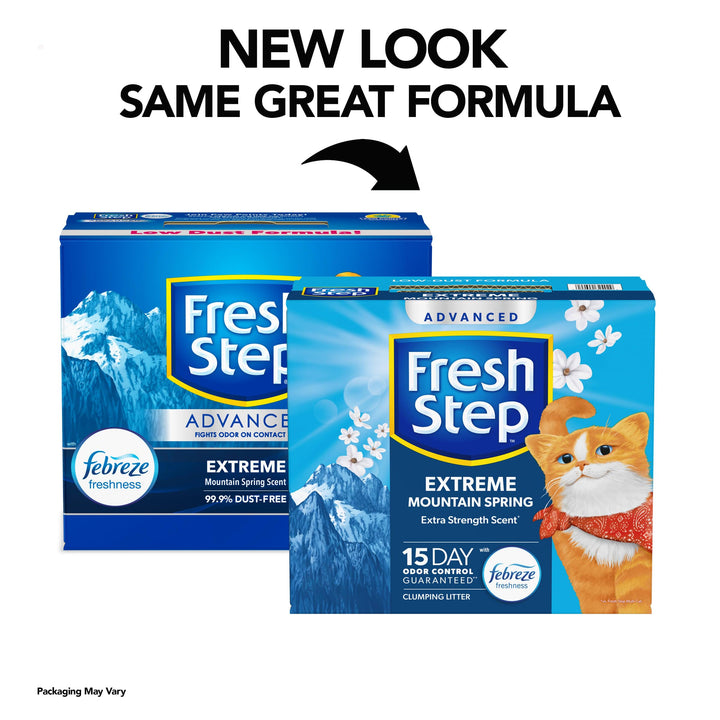Advanced Extreme Clumping Litter with Febreze Freshness with Mountain Spring Scent, Fights Odor on Contact, 37 lbs. (2 x 18.5 lb. Box)