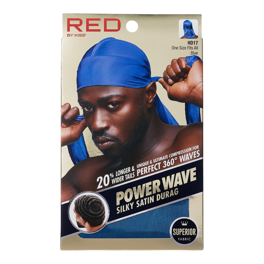 RED Power Wave Silky Satin Durag Extra Long Tails