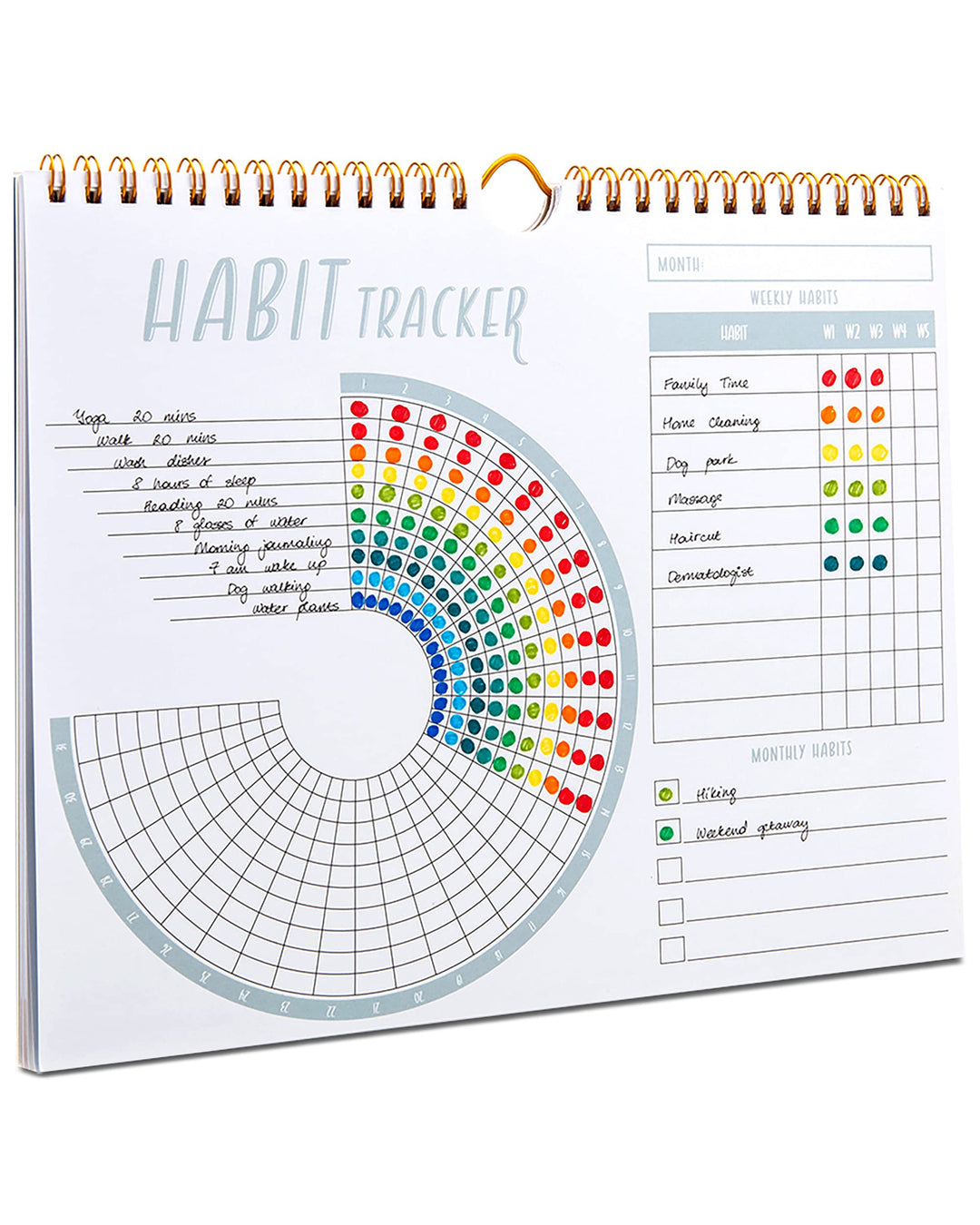 Habit Tracker Calendar - Inspirational Habit Journal with Spiral Binding - Daily Habit Tracker Journal and Goal Board - Motivational Goal Journal - Great Tool For Productivity And Workout