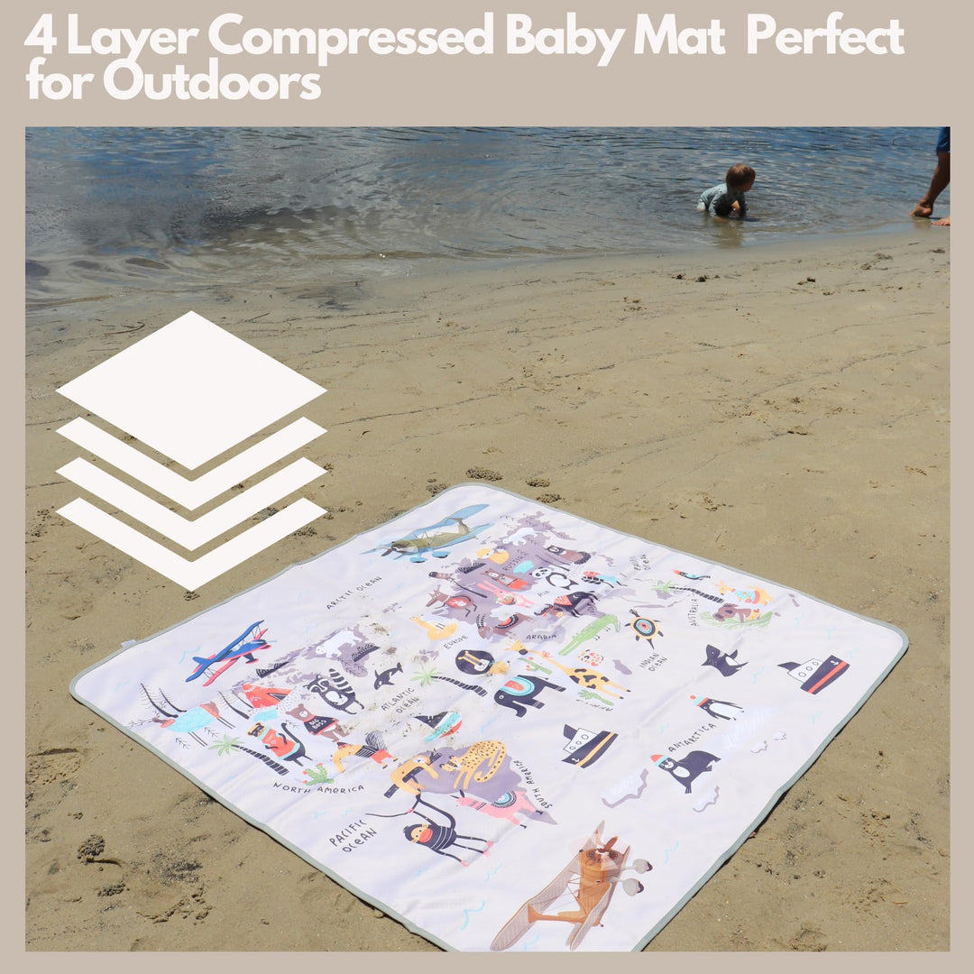Splat Mat for Baby – Under High Chair Floor Mat Protects Wood, Vinyl and Carpet from Spills – Waterproof 4 Layer Baby Mat with Anti-Skid Backing Deters Bunching and Sliding (51” x 51”)