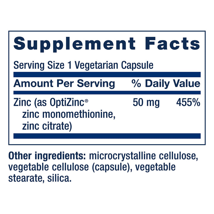 Zinc Caps, zinc 50 mg, zinc citrate, Support the body's immune defenses, ultra-absorbable, vegetarian, non-GMO, gluten-free, 90 vegetarian capsules, 90 Count (Pack of 1)