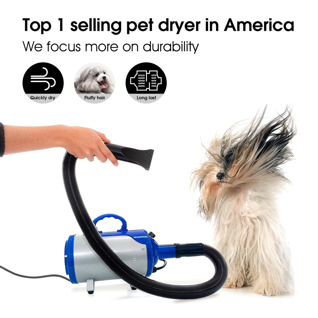Groomer Partner Pet Hair Force Dryer Dog Grooming Blower with Heater (Blue)